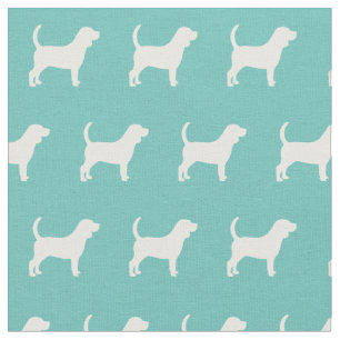 Beagle Dog Silhouette Pet Teal Fabric