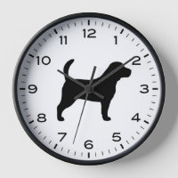Beagle Dog Silhouette with Numbers and Minutes