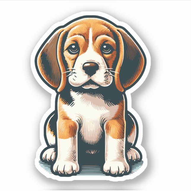 Beagle Dog Sticker (Front)
