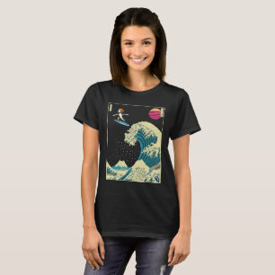 Beagle Dog Surfing on a Kanagawa Wave Japanese T-Shirt
