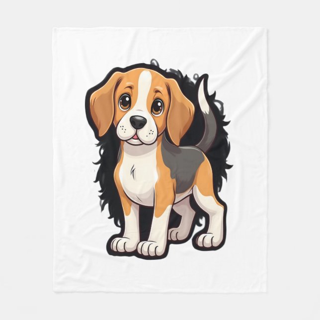 Beagle Dog T Shirt Fleece Blanket (Front)