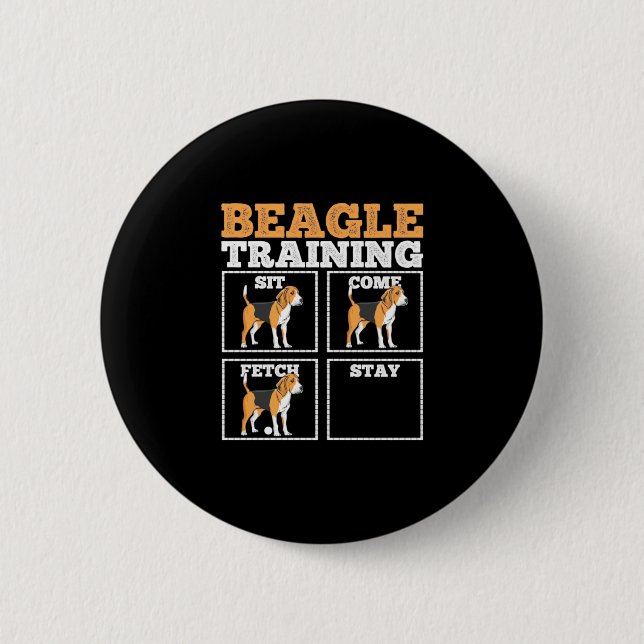 Beagle Dog Training Dog 6 Cm Round Badge (Front)