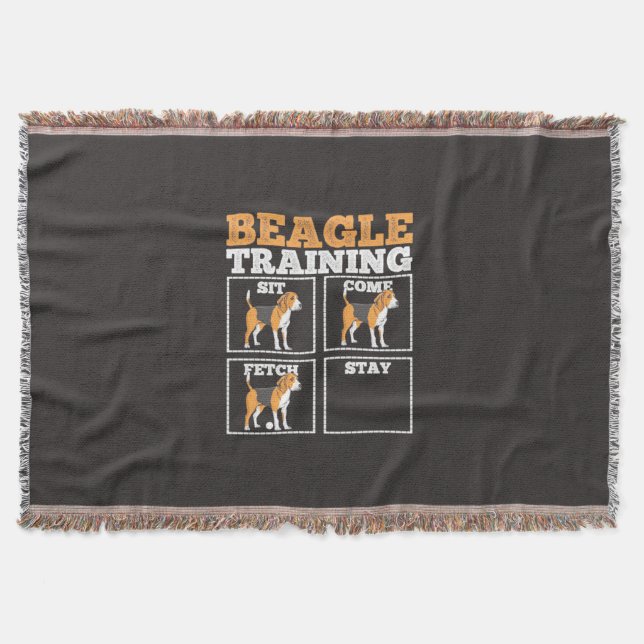 Beagle Dog Training Dog Throw Blanket (Front)