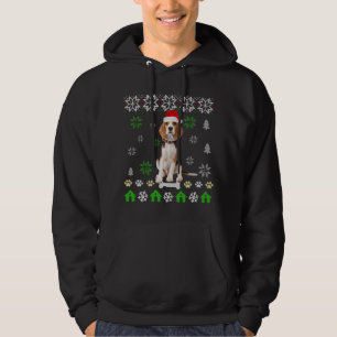 Beagle Dog Ugly Christmas - Beagle Dog Hat Santa Hoodie