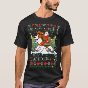 Beagle Dog Ugly Xmas Santa Riding Beagle Christmas T-Shirt