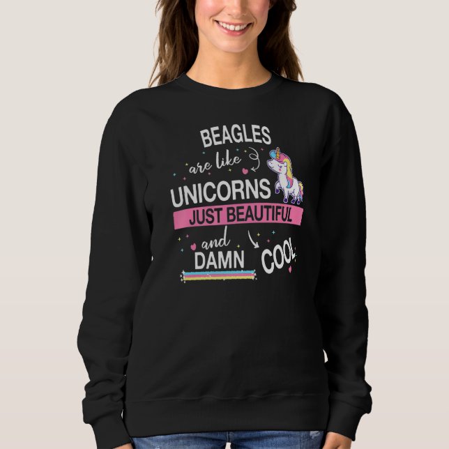 Beagle Dog Unicorn Sweatshirt (Front)