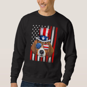 Beagle Dog Us American Flag 4th Of July Beagle Fr Sweatshirt