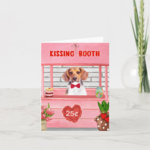 Beagle Dog Valentine's Day Kissing Booth Card