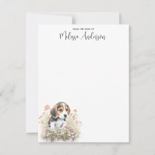 Beagle Dog Watercolor Personalised Cute Puppy Card