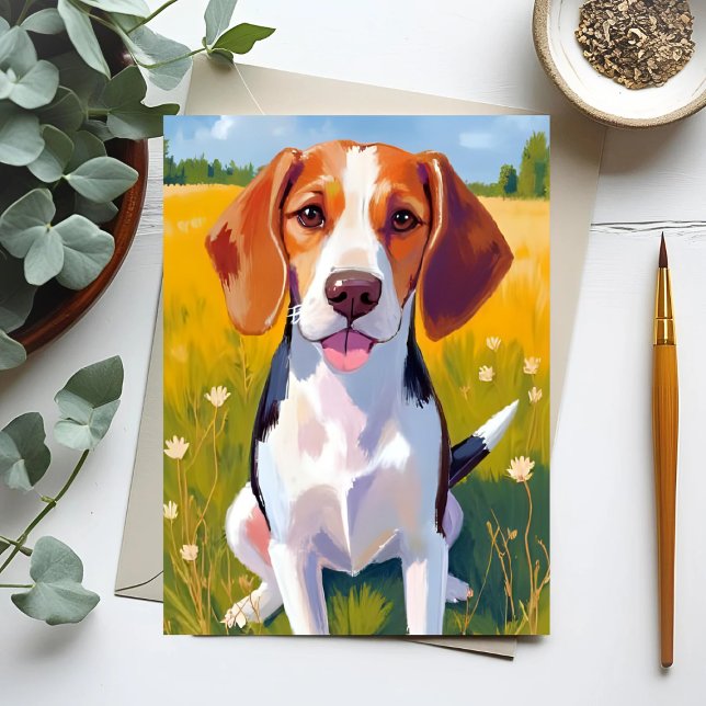 Beagle Dog Watercolor Pet Painting Postcard (Creator Uploaded)