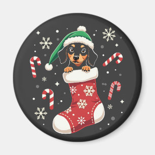 Beagle Dog Wearing Santa Hat Christmas Lovers Magnet