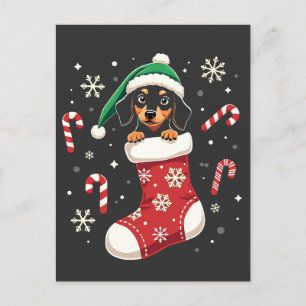 Beagle Dog Wearing Santa Hat Christmas Lovers Postcard