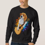 Beagle Dog Wearing Sunglasses Playing Guitar Men Sweatshirt<br><div class="desc">Beagle Dog Wearing Sunglasses Playing Acoustic Guitar Cool Musician Guitarist Family design Gift Tee Men Basic Sweatshirt Classic Collection.</div>