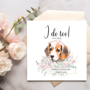 Beagle Dog Wedding Cocktail Napkins