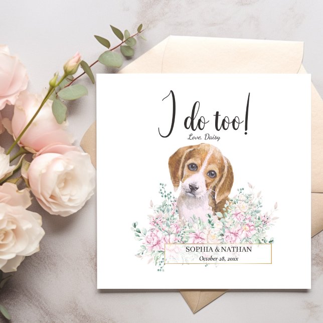 Beagle Dog Wedding Cocktail Napkins (Creator Uploaded)