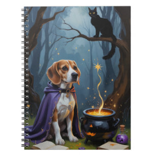 Beagle Dog Whimsical Halloween Painting Notebook