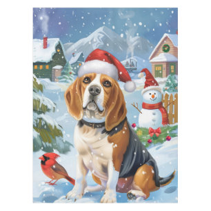 Beagle Dog Winter Wonderland Christmas Joy Tablecloth