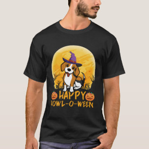 Beagle Dog Witch Scary Moon Halloween Happy Howl o T-Shirt