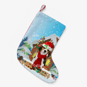 Beagle dog with Christmas gifts Small Christmas Stocking