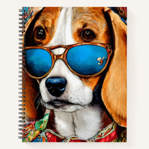 Beagle Dog with Sunglasses Notebook