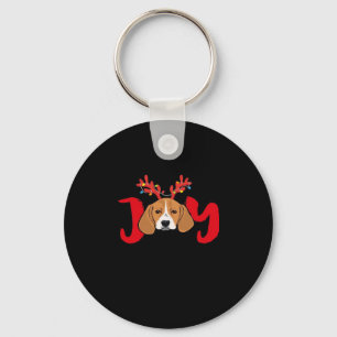 Beagle Dog Xmas Christmas Reindeer Antlers Light E Key Ring