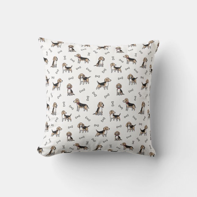 Beagle dogs pattern cushion (Front)