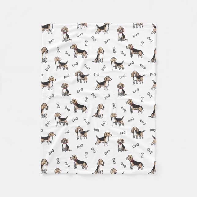 Beagle dogs pattern fleece blanket (Front)