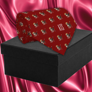 Beagle Dogs Pattern Monogrammed Veterinarian Tie