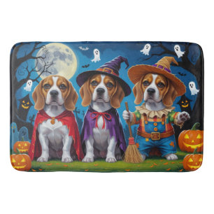 Beagle Dogs Pumpkin Halloween Funny Bath Mat