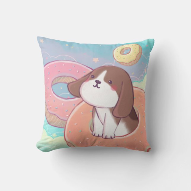 Beagle & Donuts Cushion (Front)