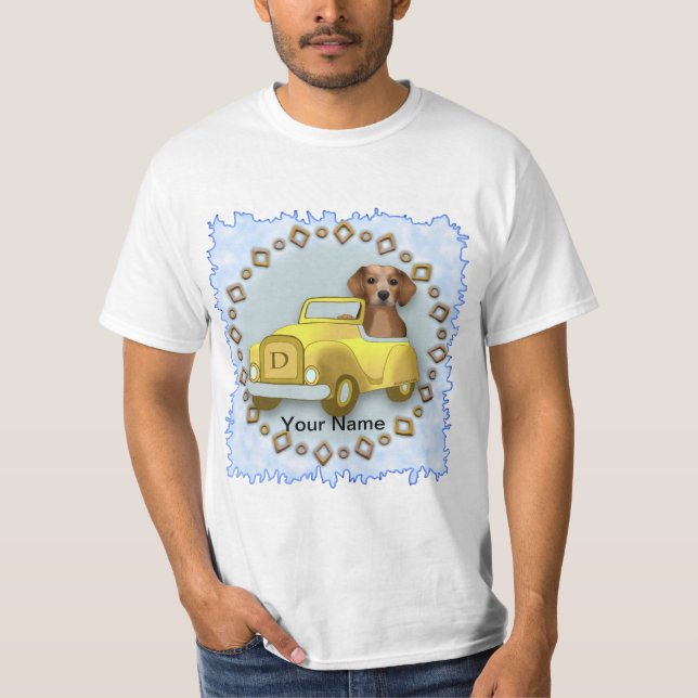 Beagle Driving Car  T-Shirt (Front)