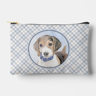 Beagle English Painting Tri Tricolor Cute Dog Art Accessory Pouch