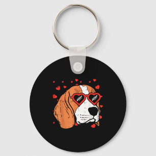 Beagle Face Heart Gles Cute Valentines Day Dog Lov Key Ring