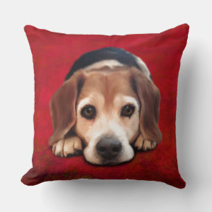 Beagle Fine Art Dog Art Painting Cushion