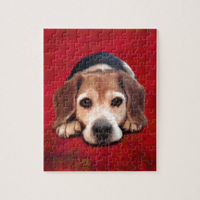 Beagle Fine Art Dog Art Painting Jigsaw Puzzle (Vertical)