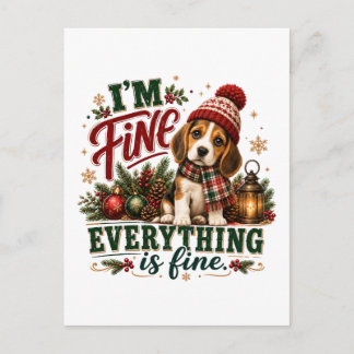 Beagle Fine Everything Is Fine Invitation Postcard