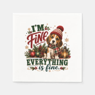 Beagle Fine Everything Is Fine Napkin