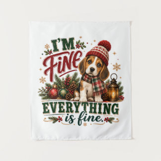 Beagle Fine Everything Is Fine Tapestry