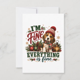 Beagle Fine Everything Is Fine Thank You Card