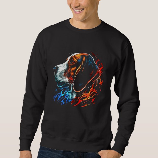 Beagle Flames Cute Dog Sweatshirt (Front)