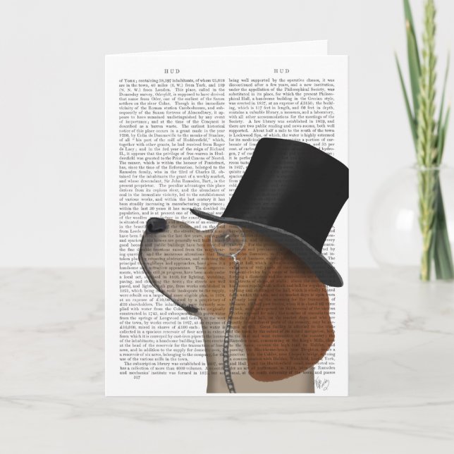 Beagle, Formal Hound and Hat Card (Front)