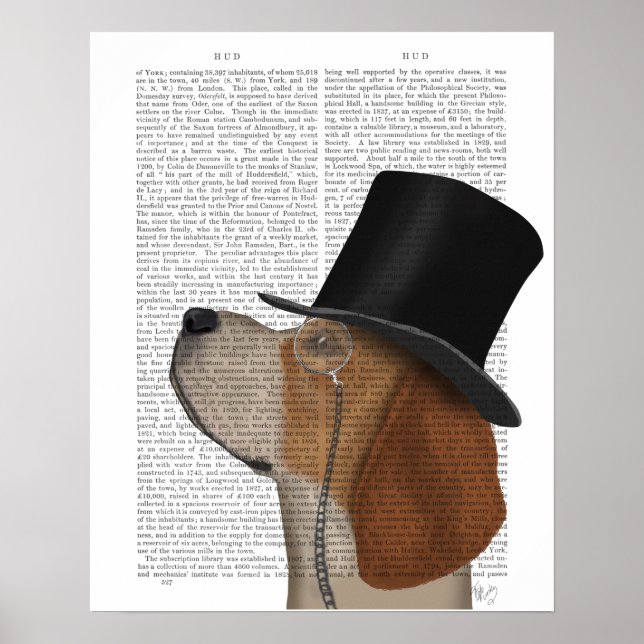 Beagle, Formal Hound and Hat Poster (Front)