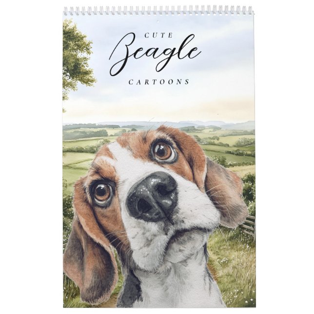Beagle Funny Cartoon Dog Calendar (Cover)