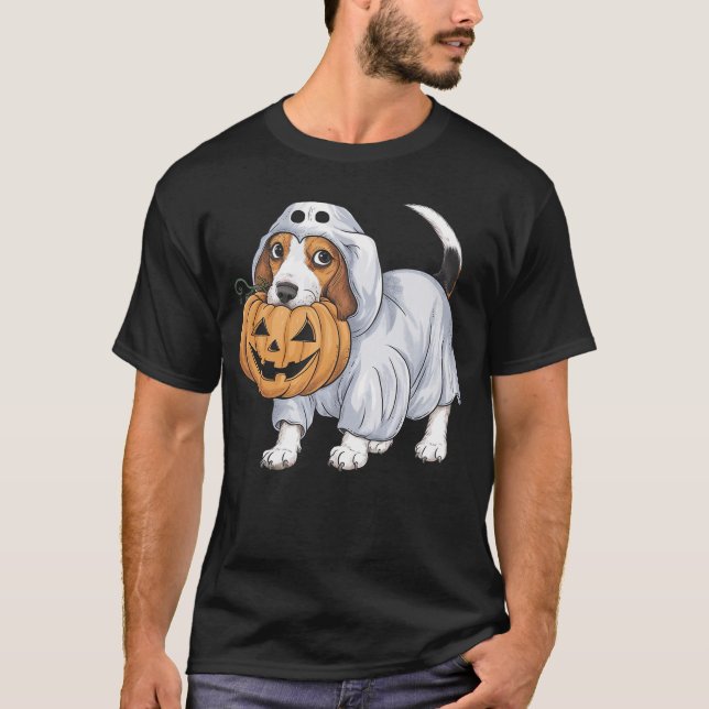 Beagle Ghost Dog Halloween T-Shirt (Front)