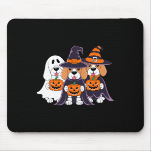Beagle Ghost Pumpkin Halloween Design For Dog Love Mouse Pad