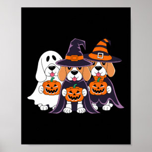 Beagle Ghost Pumpkin Halloween Design For Dog Love Poster