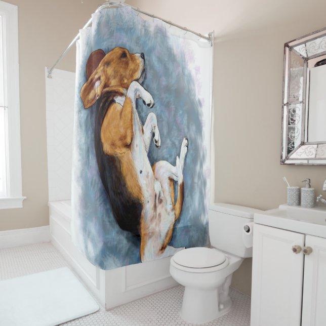 Beagle Gift, Dog Lover Gift, Dog Owner Gift Idea Shower Curtain (In Situ)
