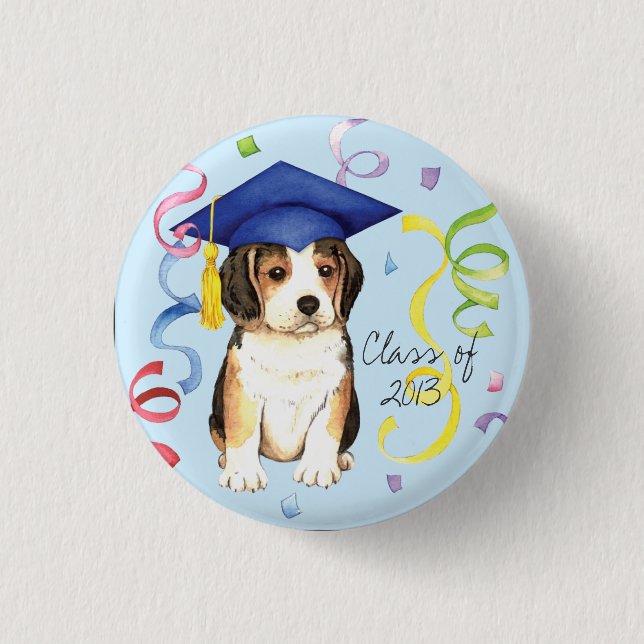 Beagle Graduate 3 Cm Round Badge (Front)