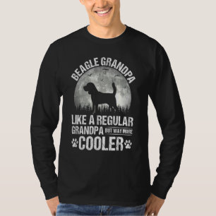 Beagle Grandpa  Moon Vintage Dog Father's Day T-Shirt