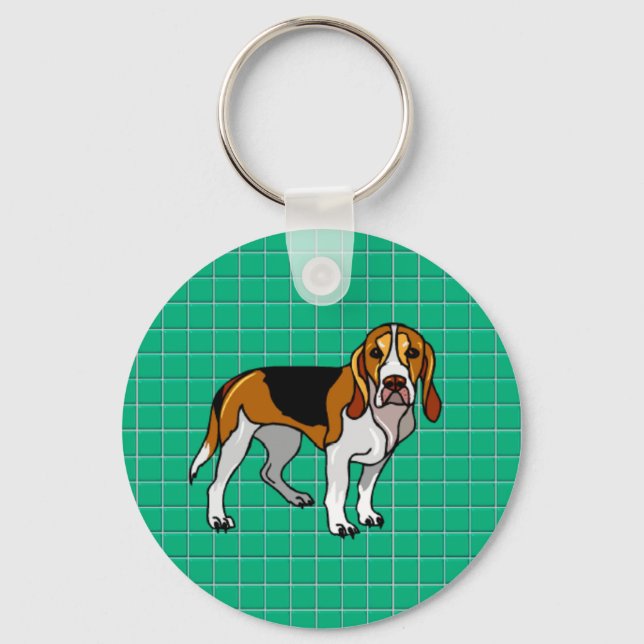Beagle Green Keychain (Front)